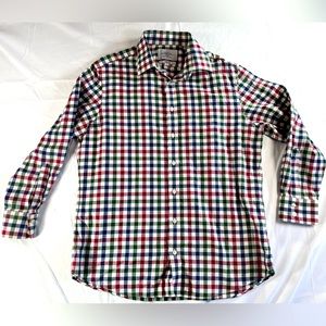 Men's Charles Tyrwhitt Slim Fit Plaid Button Down Long Sleeve Shirt Size 16 1/2